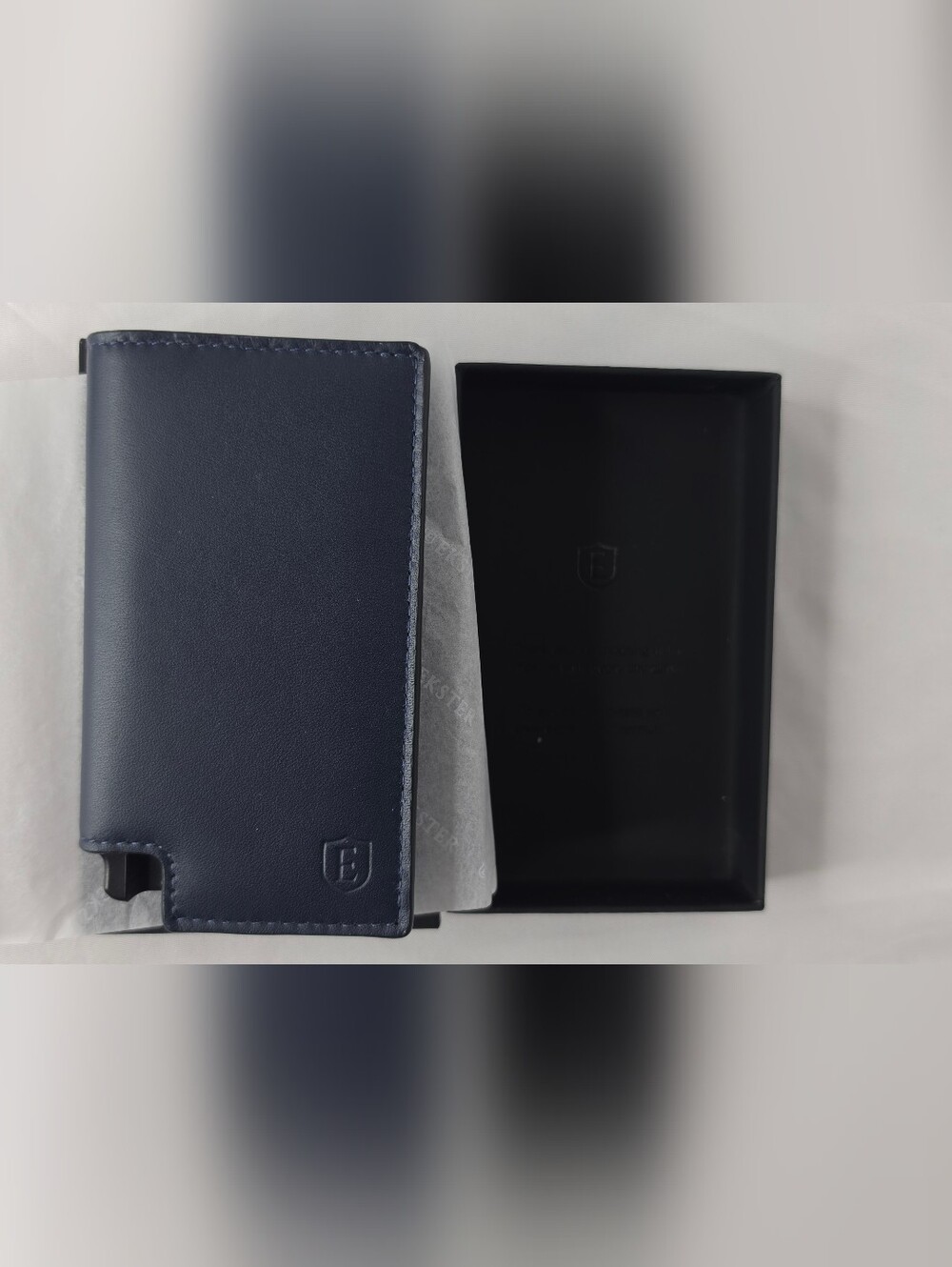 Ekster Parliament Leather Wallet RFID Blocking Smart Card Holder Navy Blue New - Picture 5 of 5